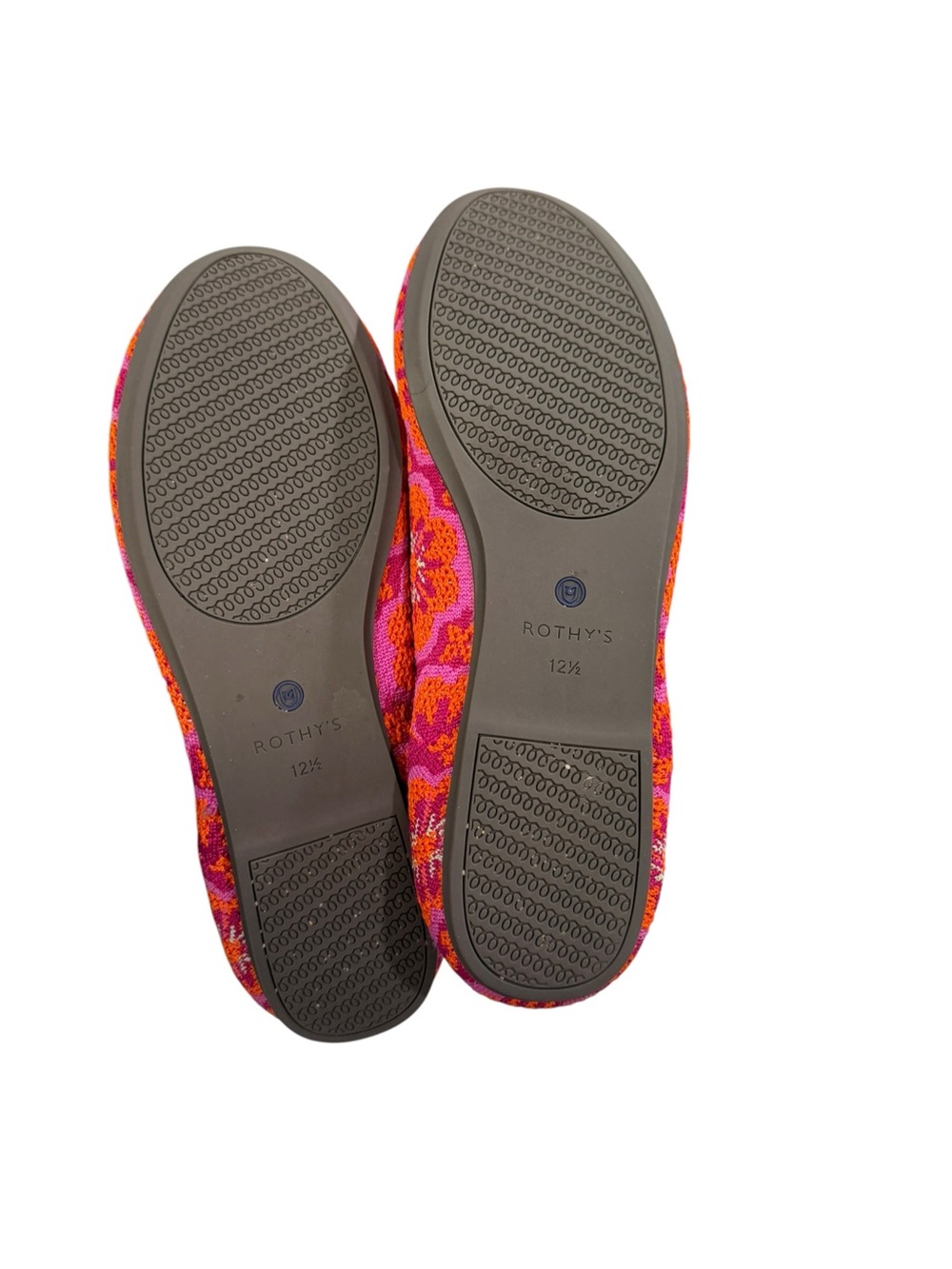 Rothy's Limited Edition Lotus Burst Pink and Orange Floral Knit Ballet Flats - Picture 7 of 9